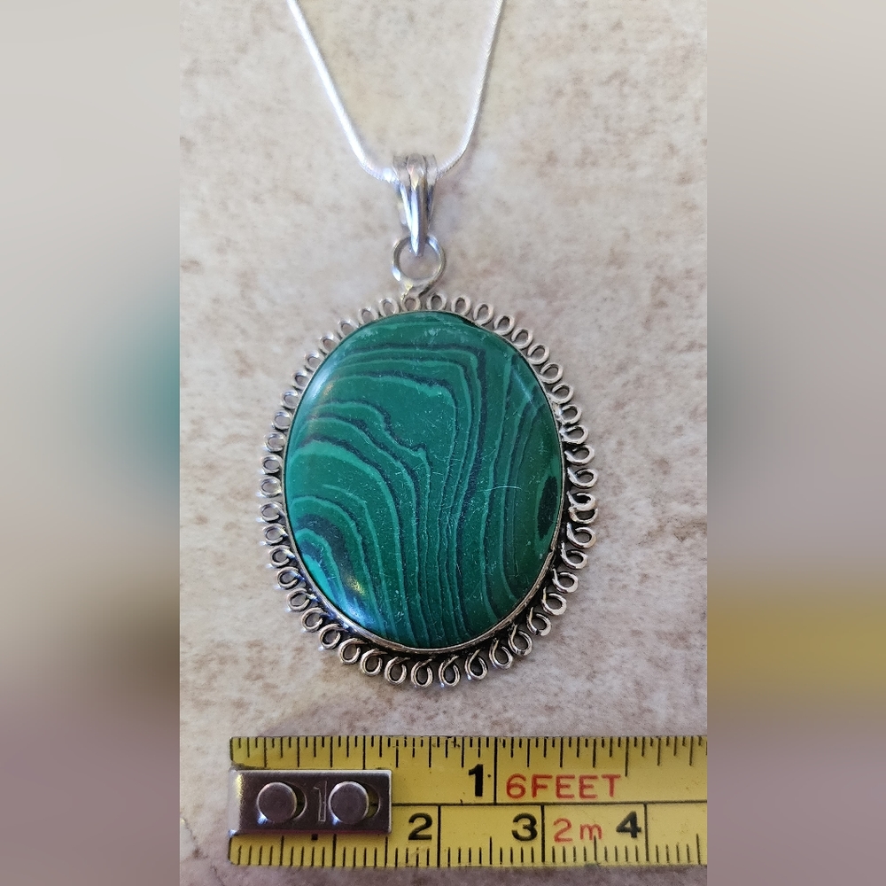 New Amazonite pendant on 925 stamped 20" necklace